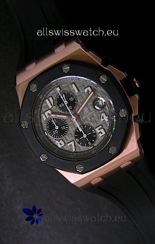 Audemars Piguet Royal Oak Offshore Swiss Watch in Grey Safari Dial - Secs hand 12 O clock