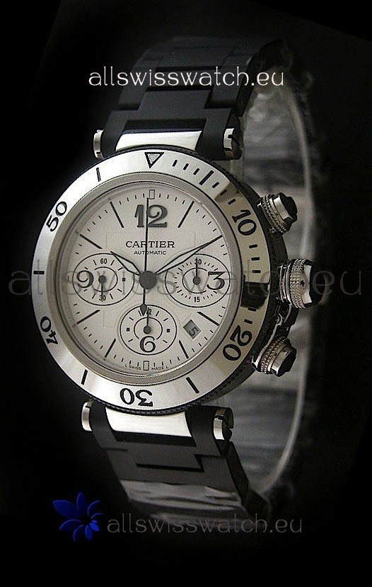 Cartier Pasha de Swiss Replica Watch in White Dial