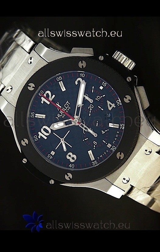 Hublot Big Bang Steel Strap in Black Dial with Ceramic Bezel