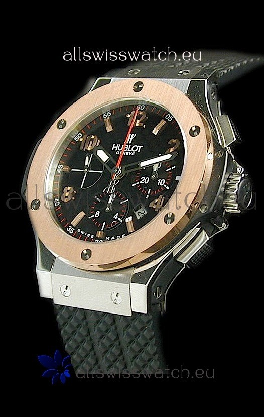 Hublot Big Bang Swiss Replica Watch in Rose Gold Bezel