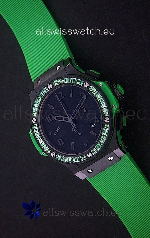 Hublot Big Bang Limited Edition All Black in Green Strap