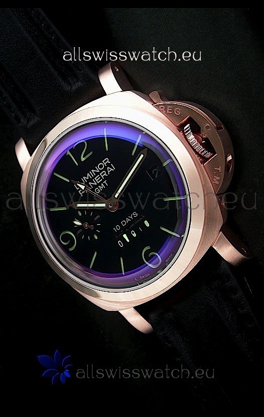 Panerai Luminor GMT 10 Days Swiss Watch in Steel Case