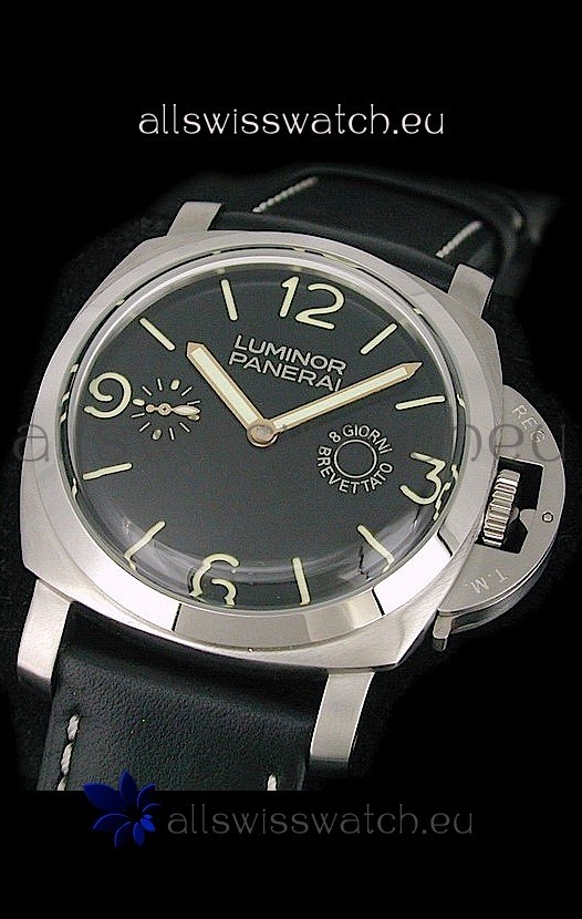 Panerai Luminor 8 Days Swiss Watch in Black Dial