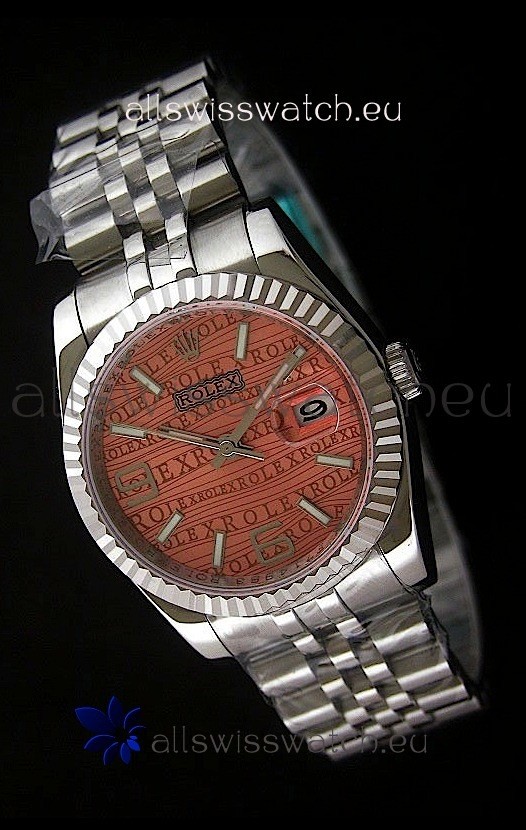 Rolex Datejust Mens Swiss Replica Watch in Orange Dial