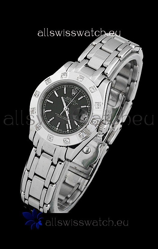 Rolex Datejust Ladies Swiss Replica Ladies Watch in Black Dial