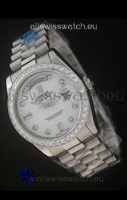 Rolex Day Date Just swiss Replica Watch in White Dial