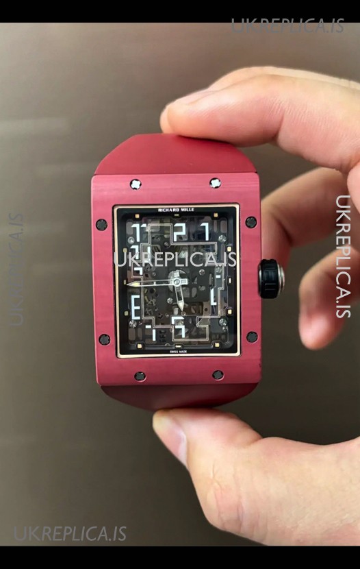 Richard Mille 16-02 Titanium Extra-Flat Red Rubber Super Clone Watch 