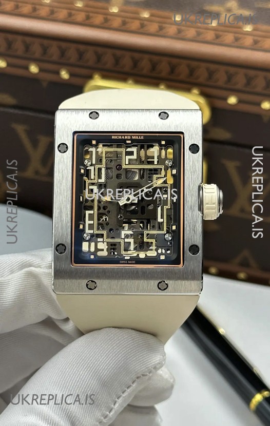 Richard Mille 16-02 Titanium Extra-Flat White Rubber Super Clone Watch 