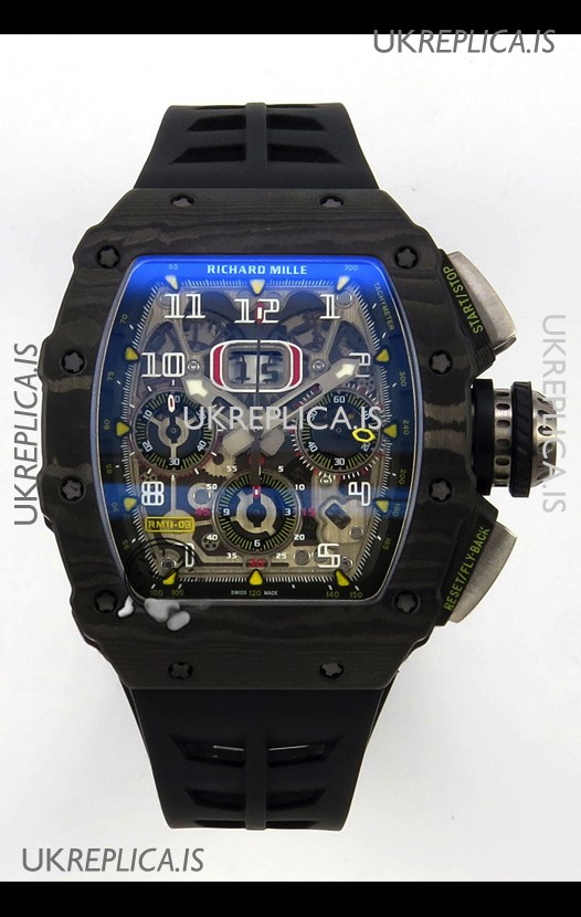 Richard Mille RM11-03 Black Carbon TPT Case Super Clone Watch 