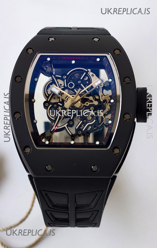 Richard Mille RM055 FREE SPRUNG MVMNT Black Ceramic Black Inner Bezel Super Clone Watch 