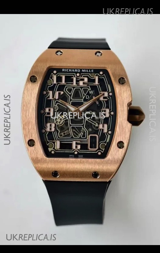 Richard Mille RM67-01 Extra-Flat Rose Gold Super Clone Watch 