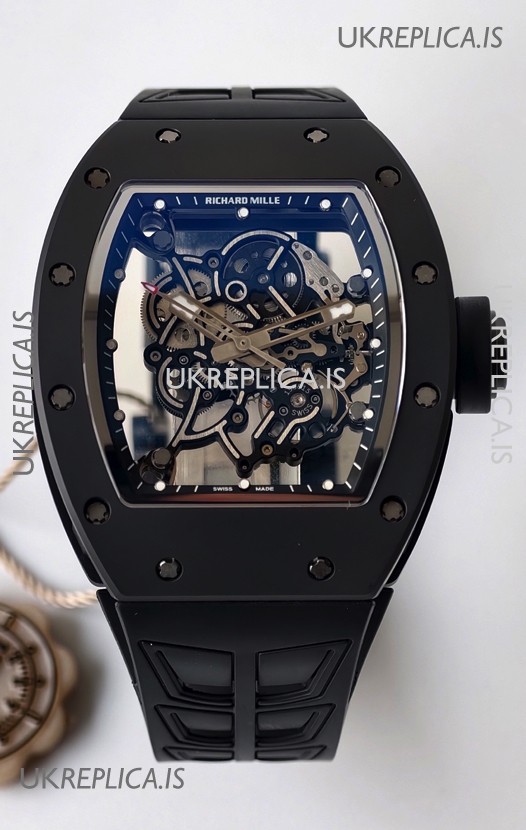 Richard Mille RM055 FREE SPRUNG MVMNT Black Ceramic Black Inner Bezel Super Clone Watch 