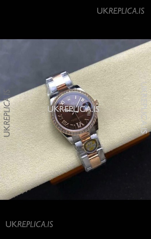 Rolex Super Clone Datejust 31MM Brown Dial Rose Gold Oyster Super Clone Watch 