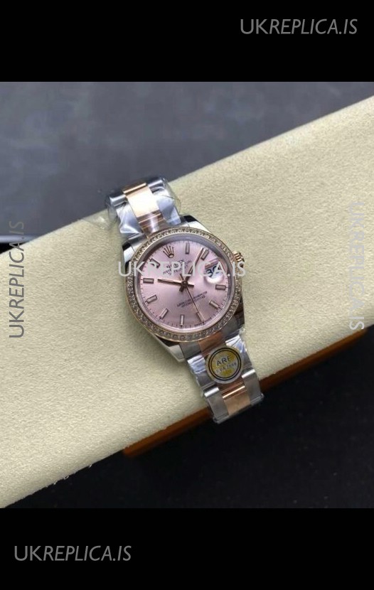 Rolex Super Clone Datejust 31MM Pink Dial Rose Gold Oyster Super Clone Watch 