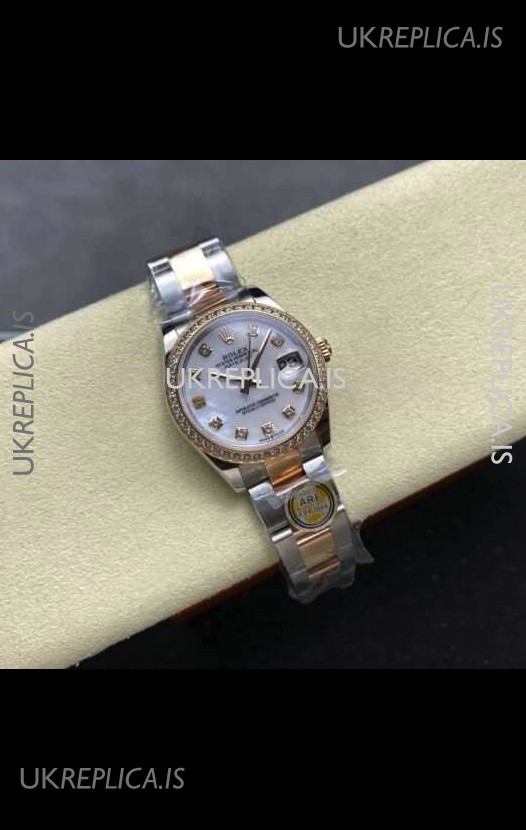 Rolex Super Clone Datejust 31MM Pearl Dial Rose Gold Oyster Super Clone Watch 