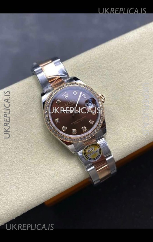 Rolex Super Clone Datejust 31MM Brown Dial Rose Gold Oyster Super Clone Watch 
