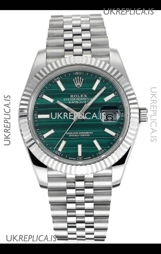 Rolex Datejust Cal.3235 Movement Green Striped Dial 41MM Super Clone Watch 