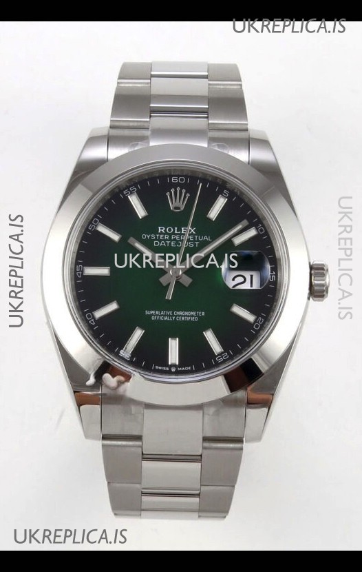 Rolex Datejust 126234 Ombre Green Dial Oyster FREE SPRUNG MVMT Super Clone Watch 41MM