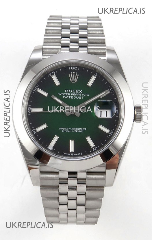 Rolex Datejust 126234 Ombre Green Dial Jubilee FREE SPRUNG MVMT Super Clone Watch 41MM