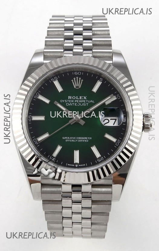 Rolex Datejust 126234 Ombre Green Dial Jubilee FREE SPRUNG MVMT Super Clone Watch 41MM
