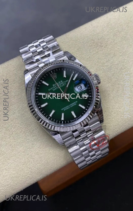 Rolex Datejust 126234 Ombre Green Dial 36MM Jubilee FREE SPRUNG MVMT Super Clone Watch