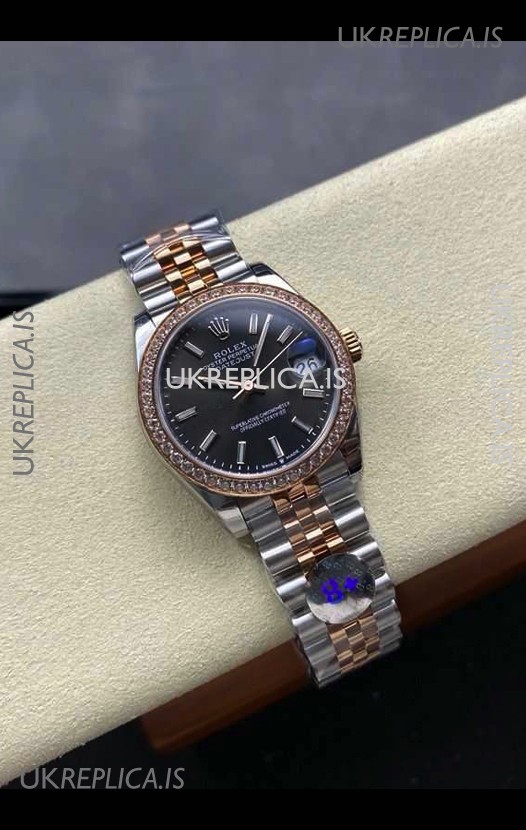 Rolex Super Clone Datejust 31MM Grey Dial Rose Gold Super Clone Watch 