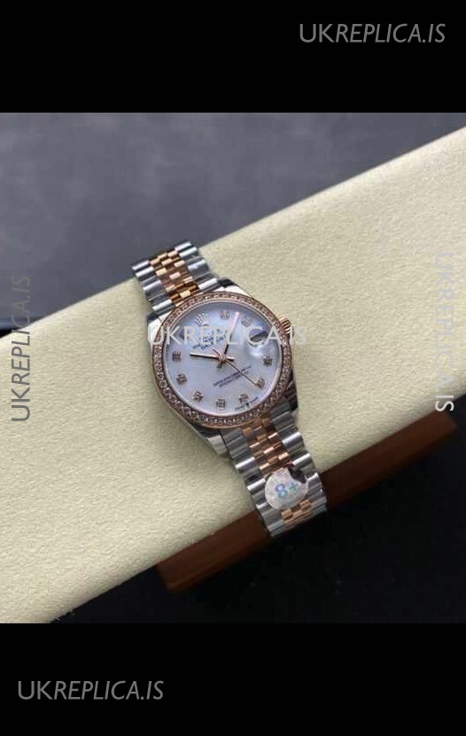 Rolex Super Clone Datejust 31MM Pearl Dial Rose Gold Super Clone Watch 