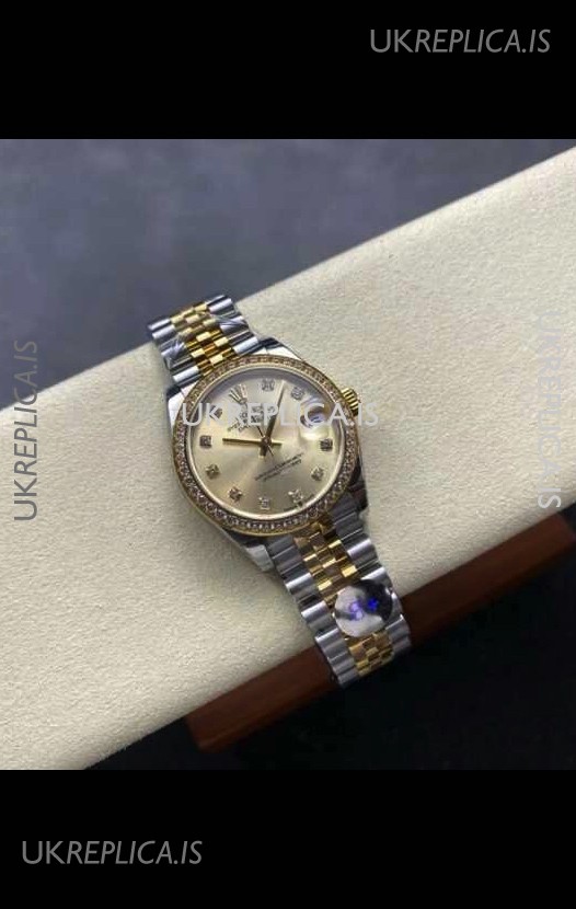 Rolex Super Clone Datejust 31MM Gold Dial Yellow Gold Super Clone Watch 