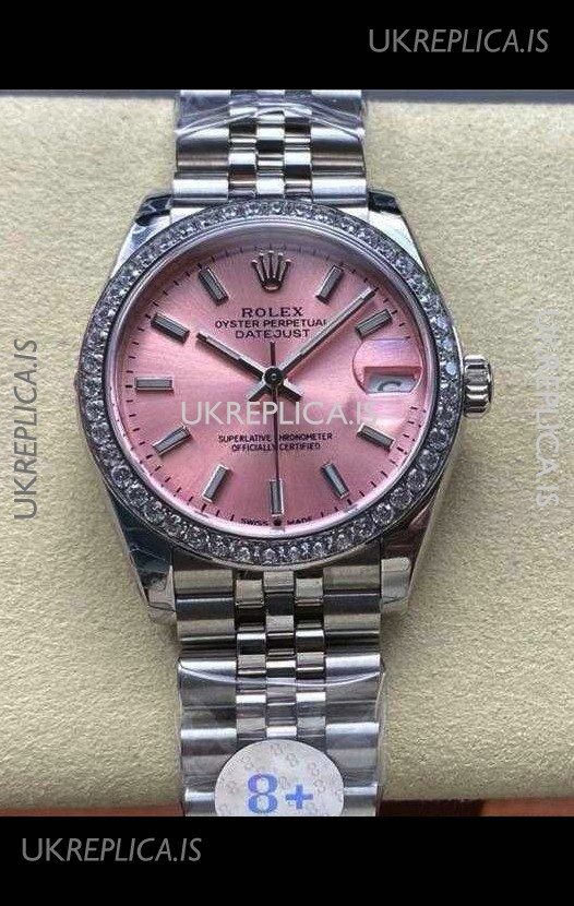 Rolex Super Clone Datejust 31MM Pink Dial Steel Case Super Clone Watch 