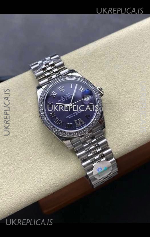 Rolex Super Clone Datejust 31MM Purple Dial Steel Case Super Clone Watch 