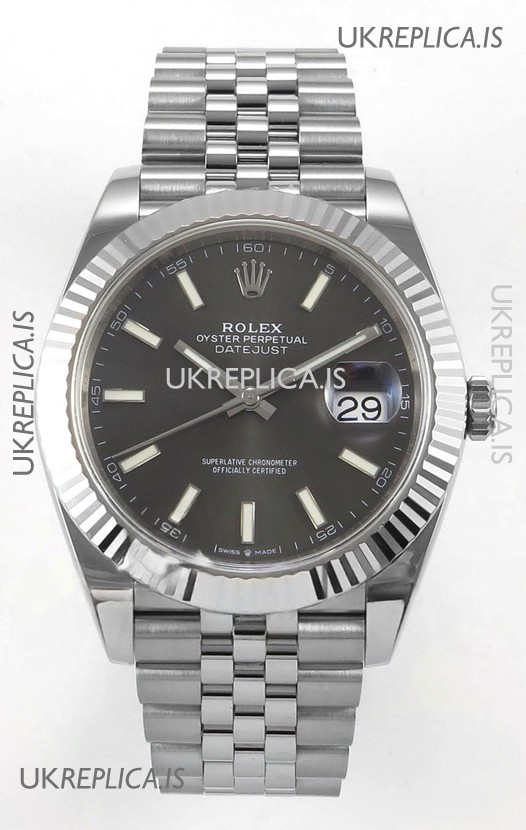 Datejust Super Clone 126334 Grey Dial 41MM FREE SPRUNG MVMNT 3235 Watch 