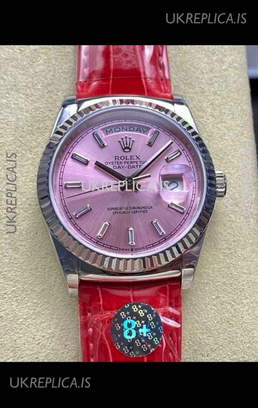 Rolex Day Date 128236 Stainless Steel Pink Dial Super Clone Watch 