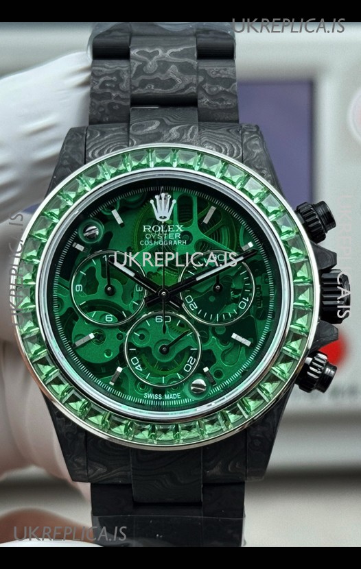 Rolex Daytona Green "Artisans De Genève - Poetry of Lights" Carbon Casing Super Clone Watch 