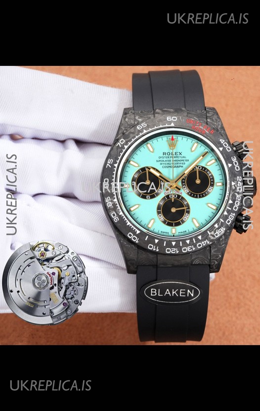 Rolex Daytona Forged Cabon Casing Tiffany Blue Dial Super Clone Watch 
