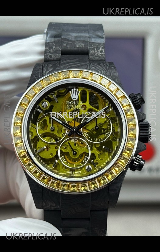Rolex Daytona Yellow "Artisans De Genève - Poetry of Lights" Carbon Casing Super Clone Watch 