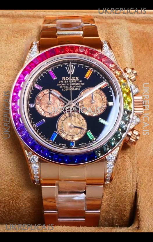 Rolex Daytona 116568 Rose Gold Black Dial Super Clone Watch 