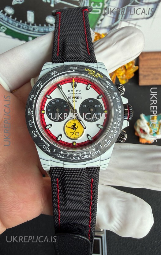 Rolex Daytona DiW Ferrari CarboQuartz Super Clone Watch 