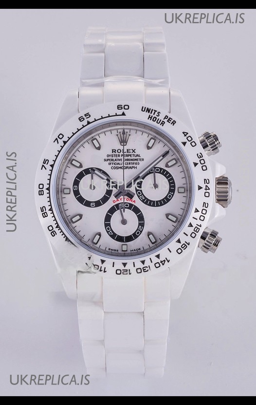 Rolex Daytona AET White Ceramic 4130 Movment Super Clone Watch 