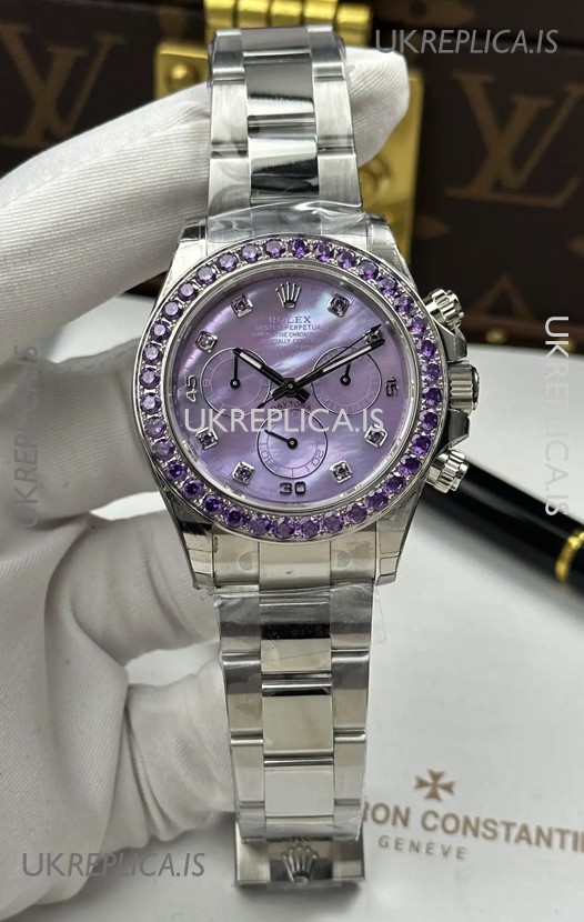 Rolex Daytona Super Purple Pearl Pearl 4131 Movement Super Clone Watch 