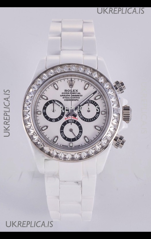 Rolex Daytona AET White Ceramic White Dial 4130 Movment Super Clone Watch 