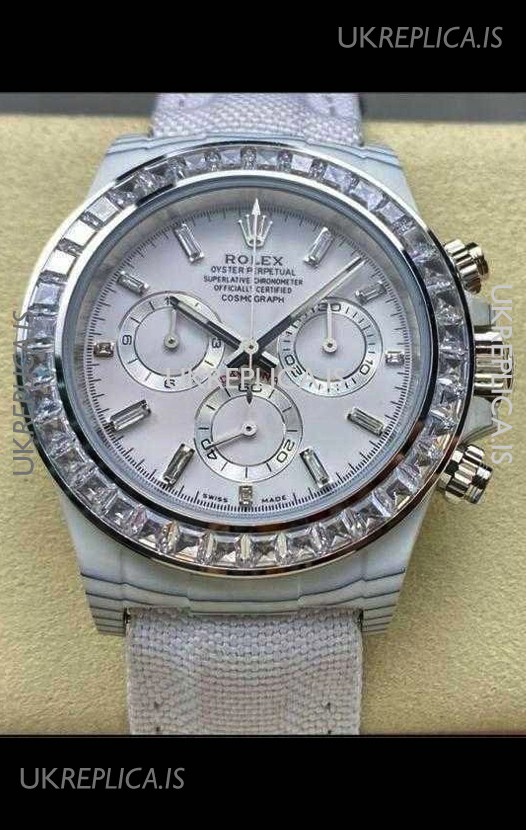 Rolex Daytona TPT Casing White Dial Nylon Strap Super Clone Watch 