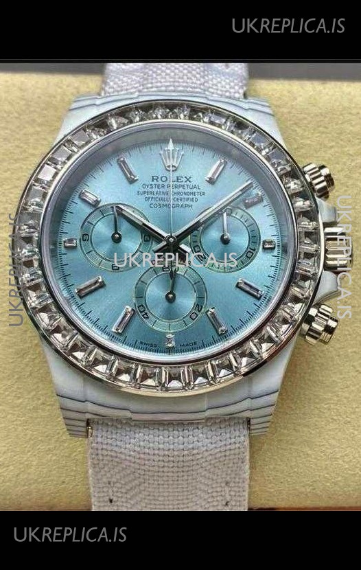 Rolex Daytona TPT Casing Ice Blue Dial Nylon Strap Super Clone Watch 