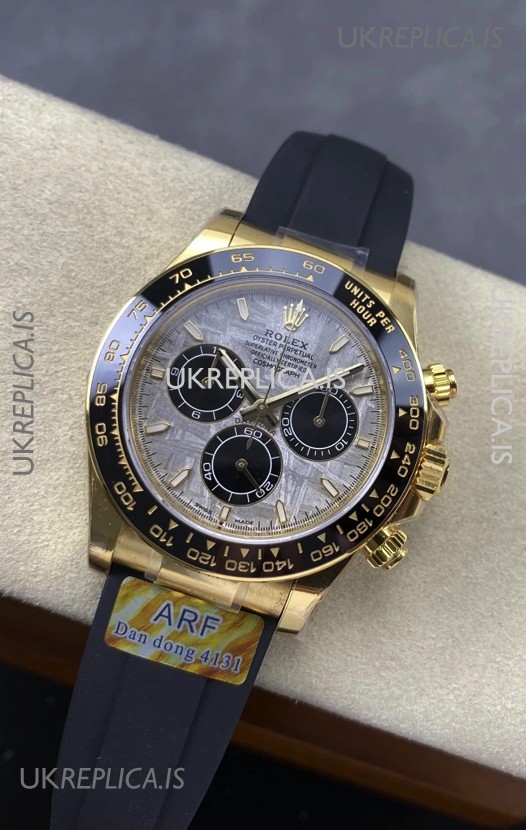 Rolex Daytona 126518 Yellow Gold Meteorite Dial FREE SPRUNG MVMNT Super Clone Watch 