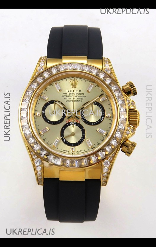 Rolex Daytona 126538 Yellow Gold FREE SPRUNG MVMT Gold Dial Super Clone Watch 
