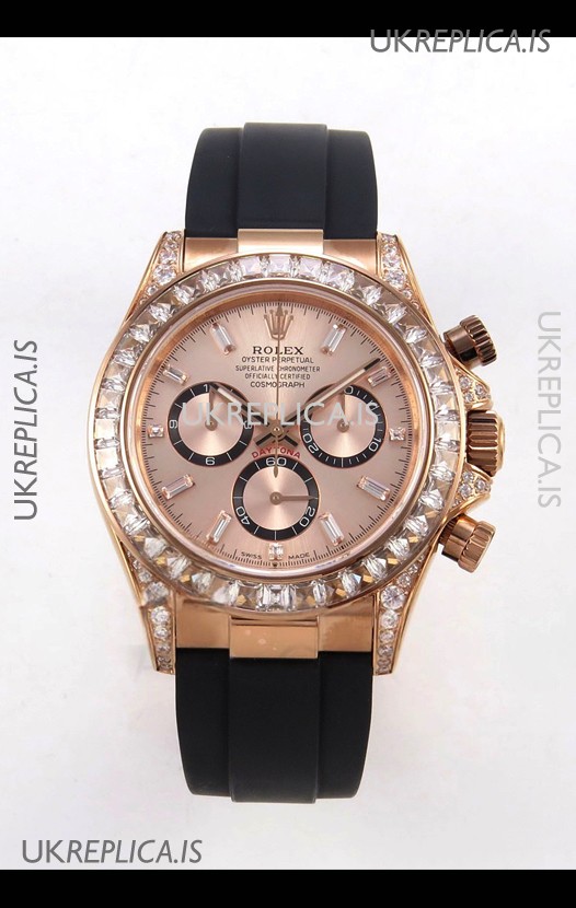 Rolex Daytona 126535 Rose Gold FREE SPRUNG MVMT Gold Dial Super Clone Watch 