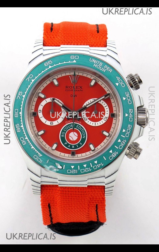 Rolex Daytona DiW RG Course Edition White Carbon Red Dial Super Clone Watch 