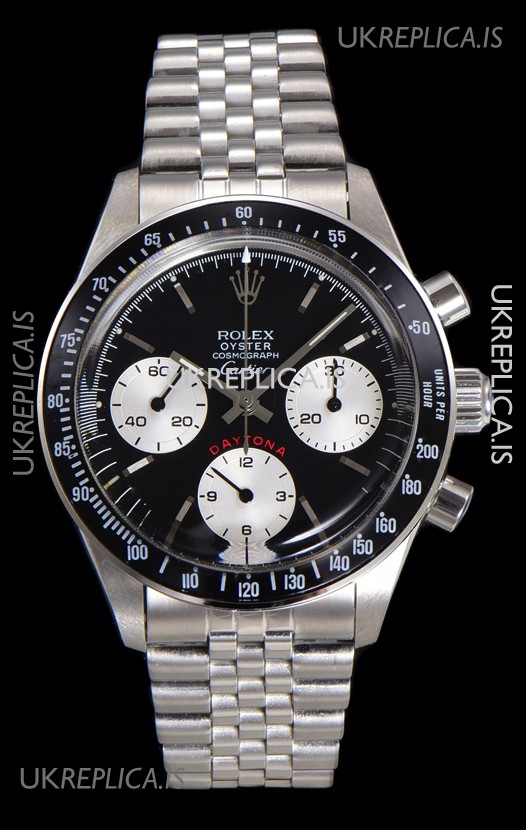 Rolex Daytona Paul Newman 37MM Cartier Black Dial Manual Wind Super Clone Watch 