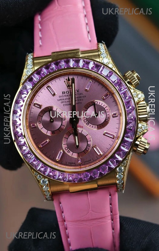 Rolex Daytona 126538TRO Yellow Gold Pink Dial Super Clone Watch 