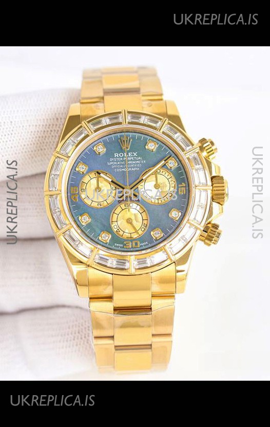 Rolex Daytona 116519 Yellow Gold Pearl Dial Super Clone Watch 