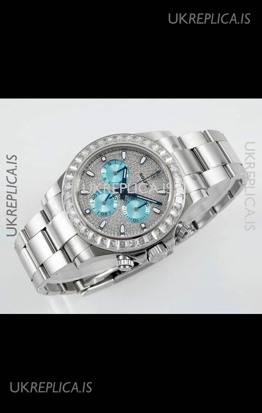 Rolex Daytona 116519 Stainless Steel Diamonds Dial Super Clone Watch 